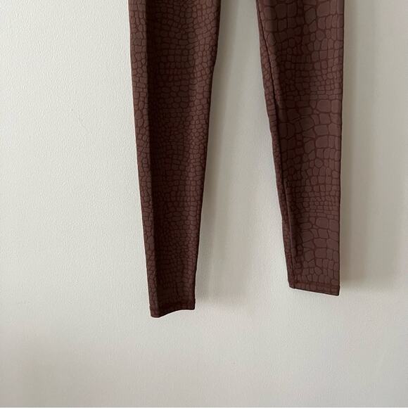 Strut This Brown Croc Embossed High Rise Leggings - Picture 3 of 5